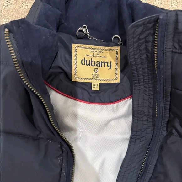 Dubarry of Ireland Navy Quilted Vest with Red Trim - Picture 2 of 2